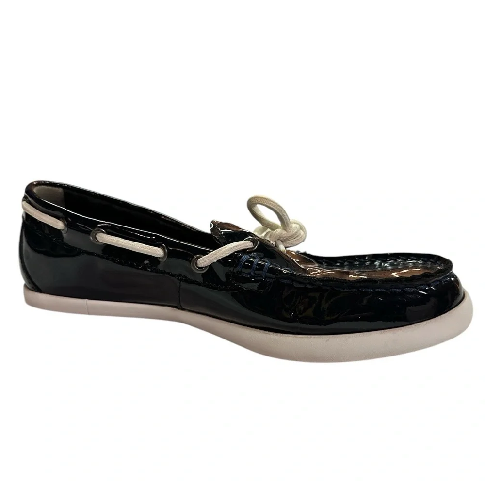 Cole Haan Nuntucket Camp Loafer Slip-on Moccasin Navy Patent 8B